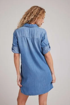 A-Lijn Jurk Met Opgerolde Tabmouwen - Medium Ombre Wassing><noscript><img width=