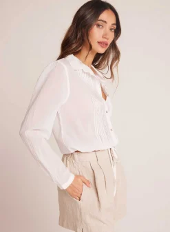 Biezen Crop Button Down - Wit>Bella Dahl Cheap