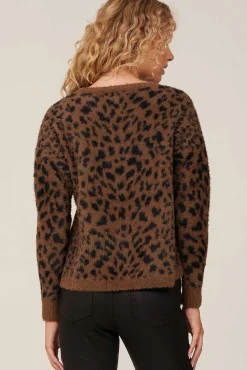 Bijgesneden Slouchy Trui - Mokka-Luipaard><noscript><img width=