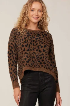 Bijgesneden Slouchy Trui - Mokka-Luipaard><noscript><img width=