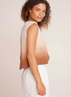 Boxy Button Back Top - Kokosnoot Ombre Kleurstof><noscript><img width=