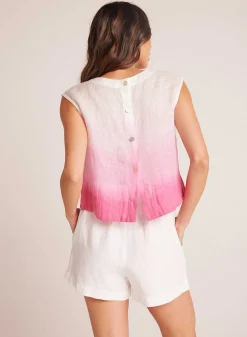 Boxy Button Back Top - Roze Ombre-Kleurstof>Bella Dahl Best Sale