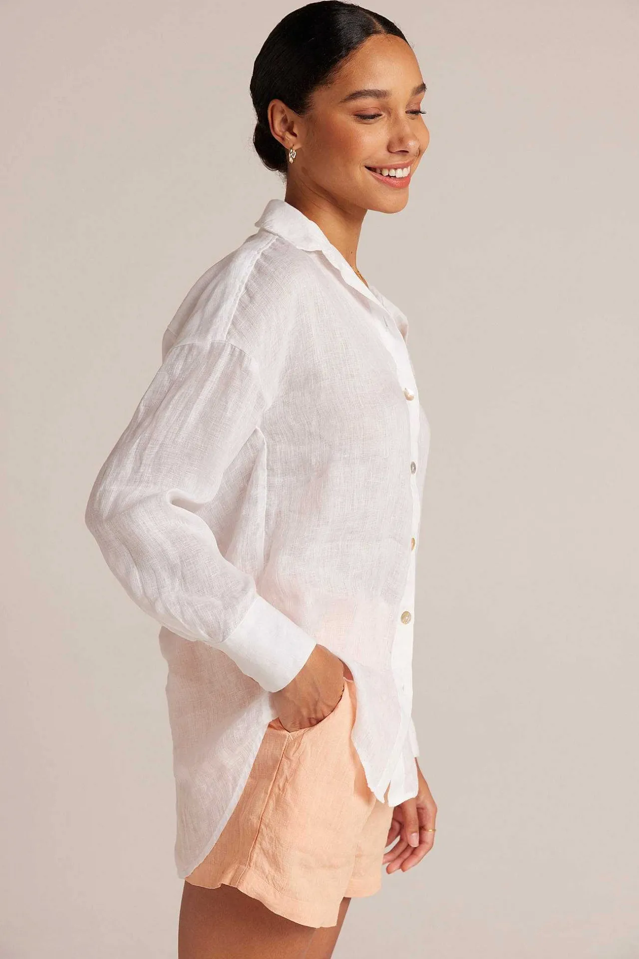 Boyfriend Button-Down - Wit>Bella Dahl Discount