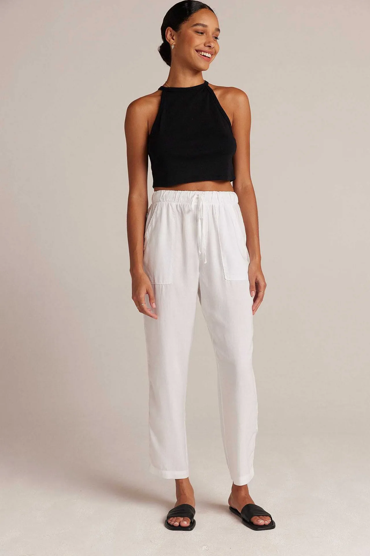 Broek Met Ladderafwerking En Zak - Wit>Bella Dahl Clearance