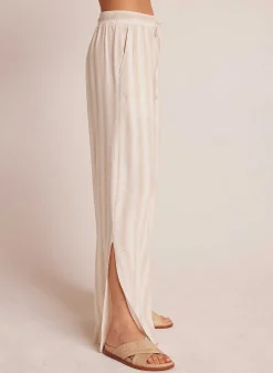 Broek Met Zijsplit En Wijde Pijpen - Playa Sand Stripe><noscript><img width=