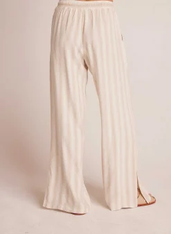 Broek Met Zijsplit En Wijde Pijpen - Playa Sand Stripe><noscript><img width=