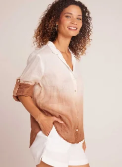 Capri Button Down - Kokosnoot Ombre-Kleurstof><noscript><img width=
