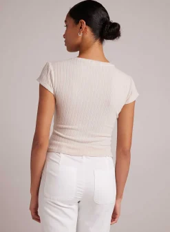 Cropped T-Shirt Met Ronde Hals - Kaki Steen><noscript><img width=