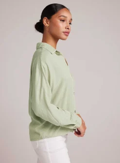 Dolman Mouw Met Knoopsluiting - Coastal Sage>Bella Dahl Best Sale