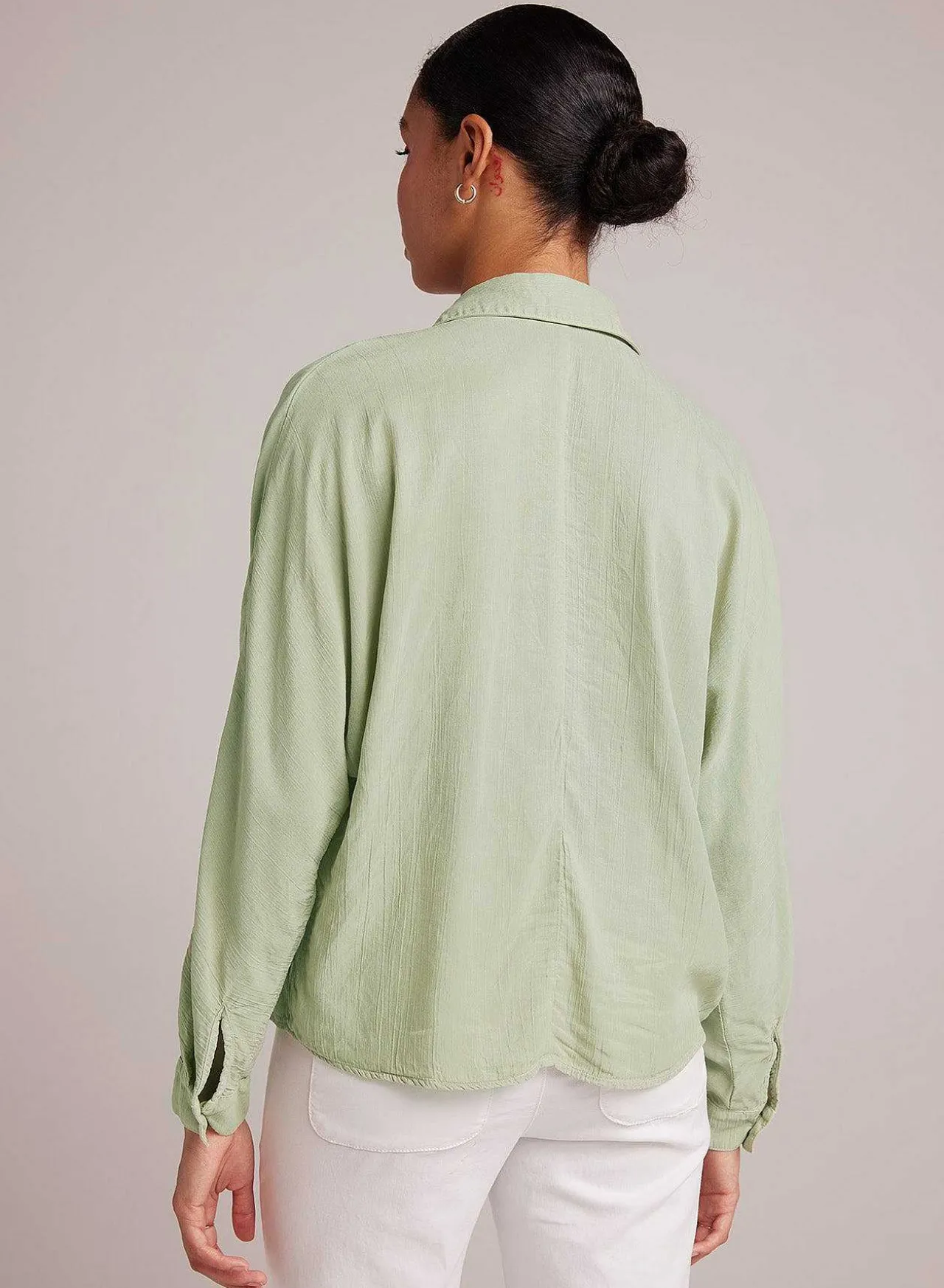 Dolman Mouw Met Knoopsluiting - Coastal Sage>Bella Dahl Best Sale