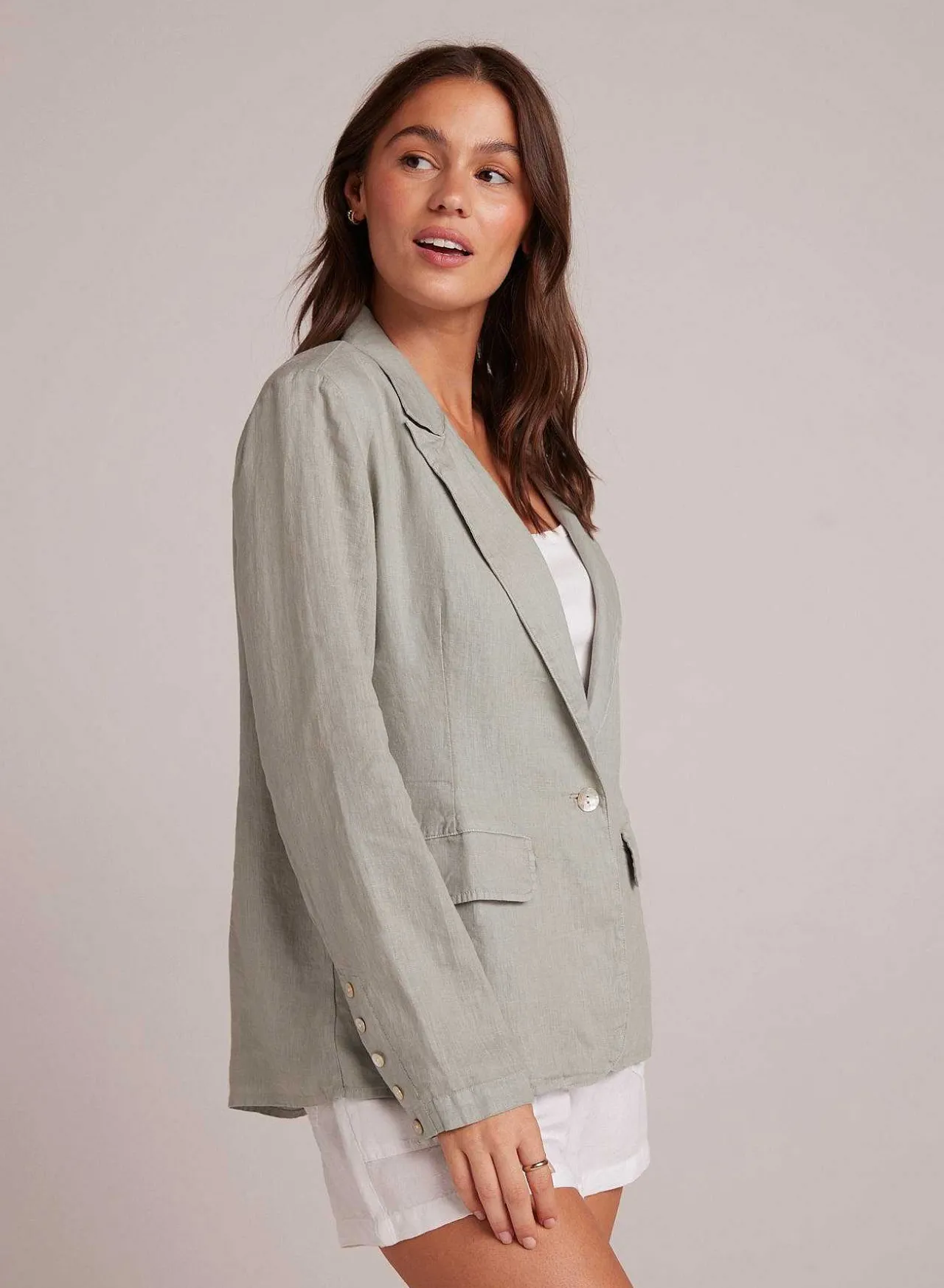 Easy Linnen Lange Blazer - Oase Groen>Bella Dahl Best