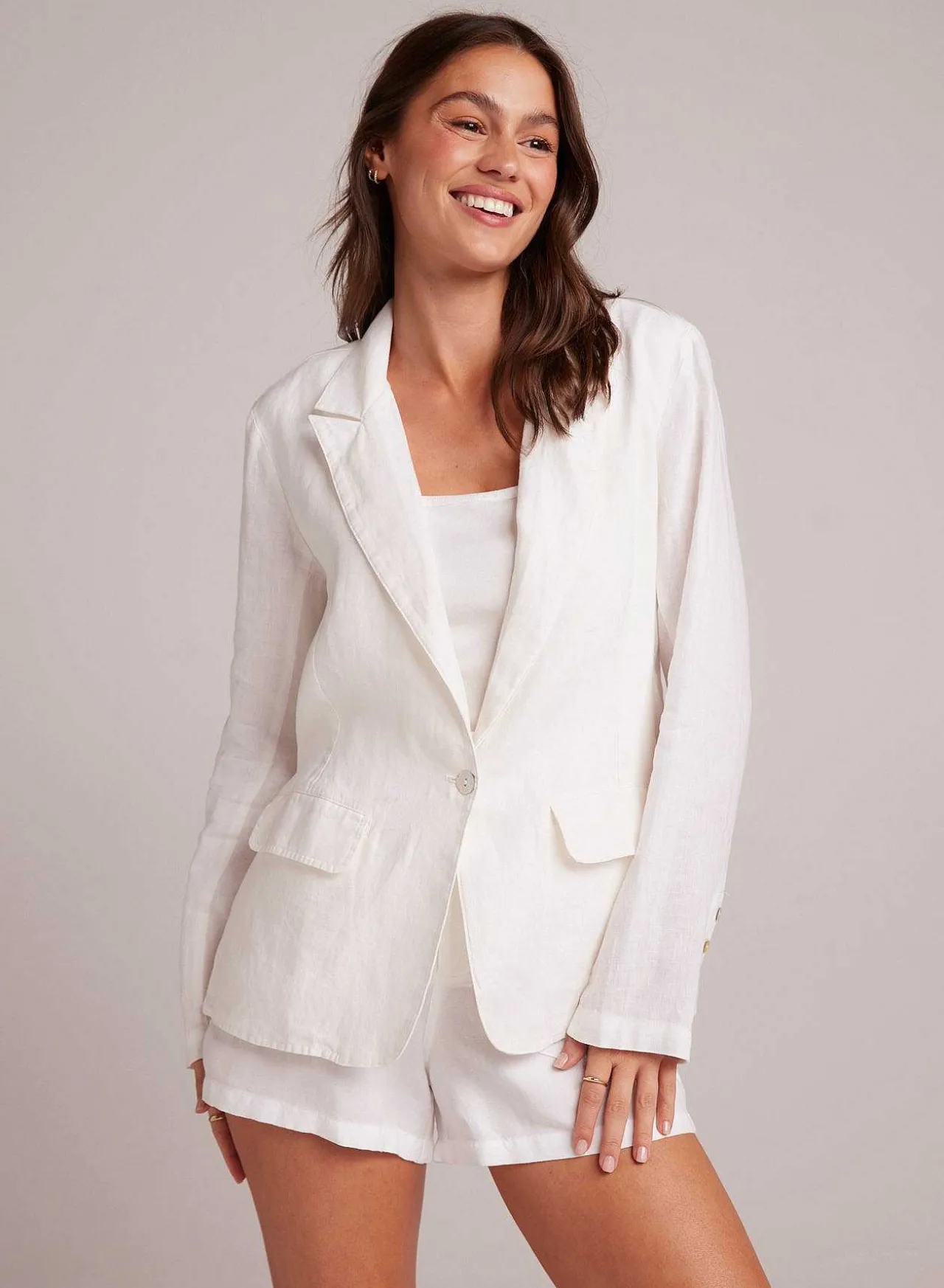Easy Linnen Lange Blazer - Wit>Bella Dahl Store