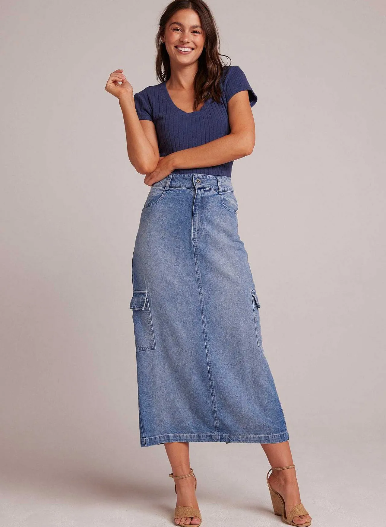 Edie Cargo Lange Rok - Pacific Salt Wash>Bella Dahl Flash Sale