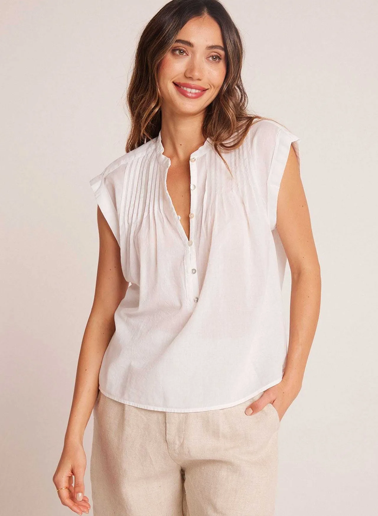 Geplooide Trui Met Korte Mouwen - Wit>Bella Dahl Fashion