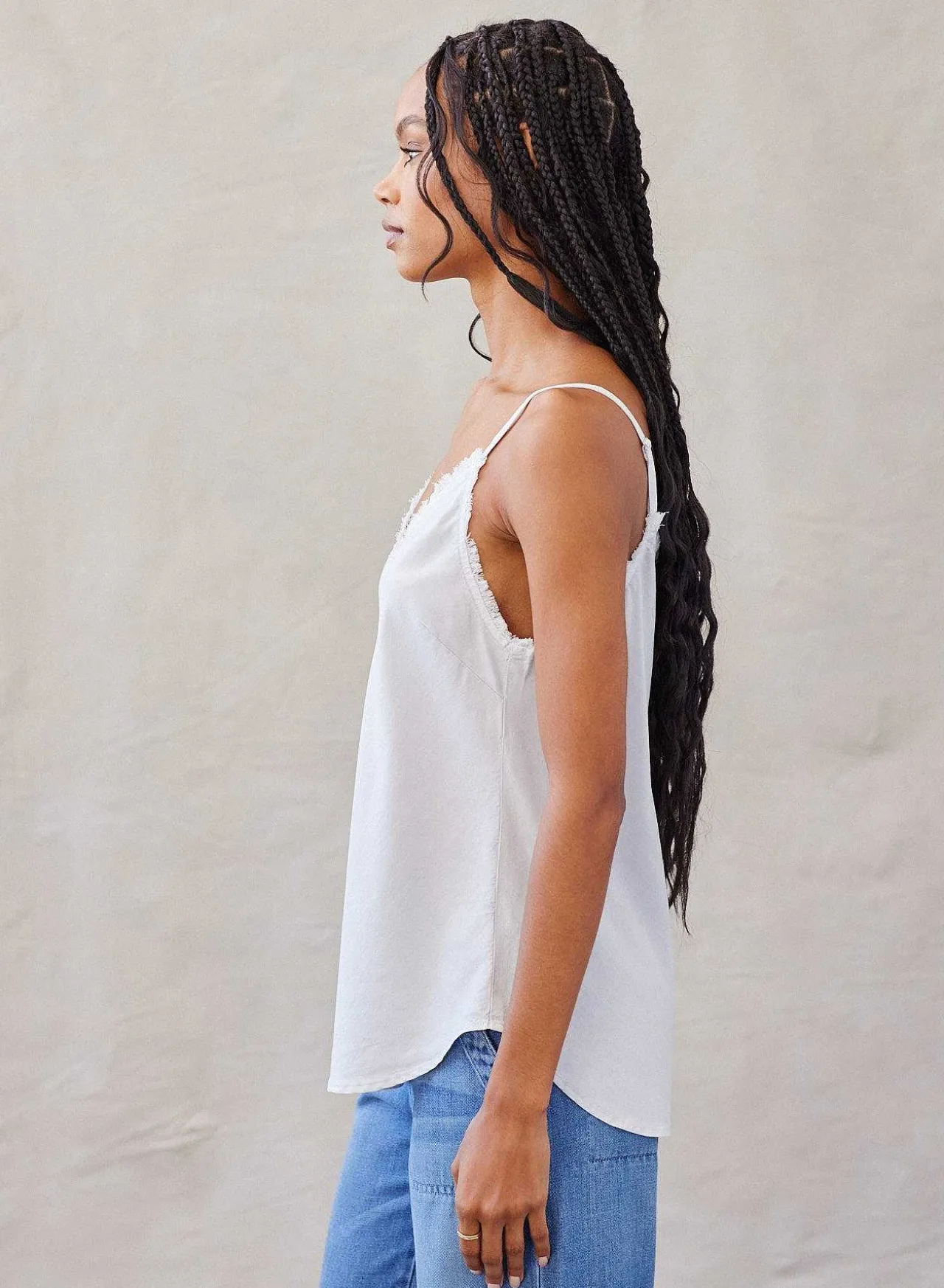 Gerafeld Tencel Cami - Mistige Lucht>Bella Dahl Cheap