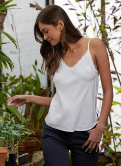 Gerafelde Tencel Cami - Wit>Bella Dahl Cheap