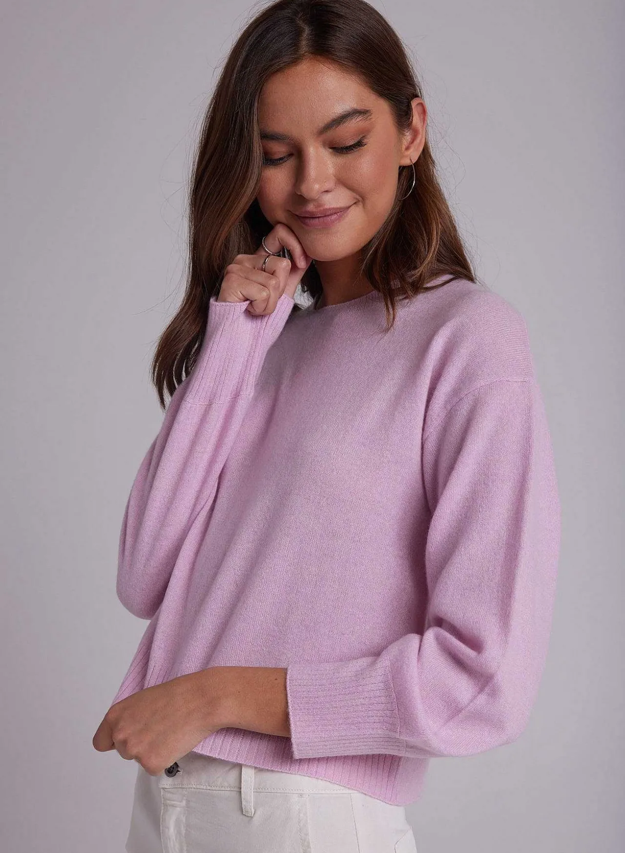 Geribbelde Trui Van Kasjmier Met Ronde Hals - Frosted Rose>Bella Dahl Discount