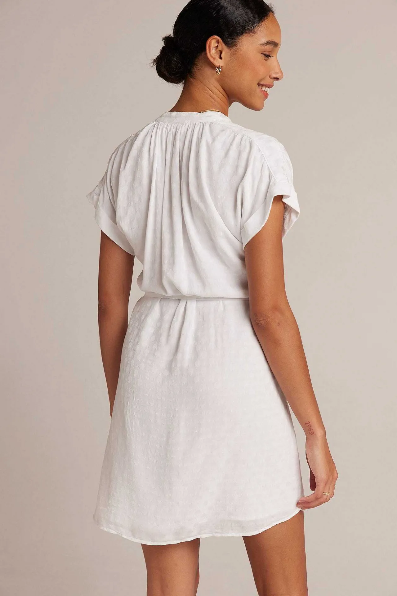 Gesmokte Jurk Met Riem - Wit>Bella Dahl New