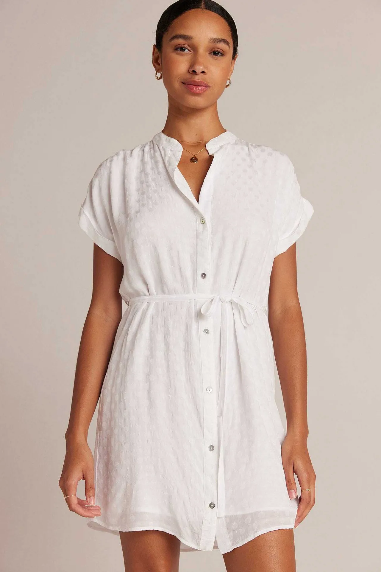 Gesmokte Jurk Met Riem - Wit>Bella Dahl New