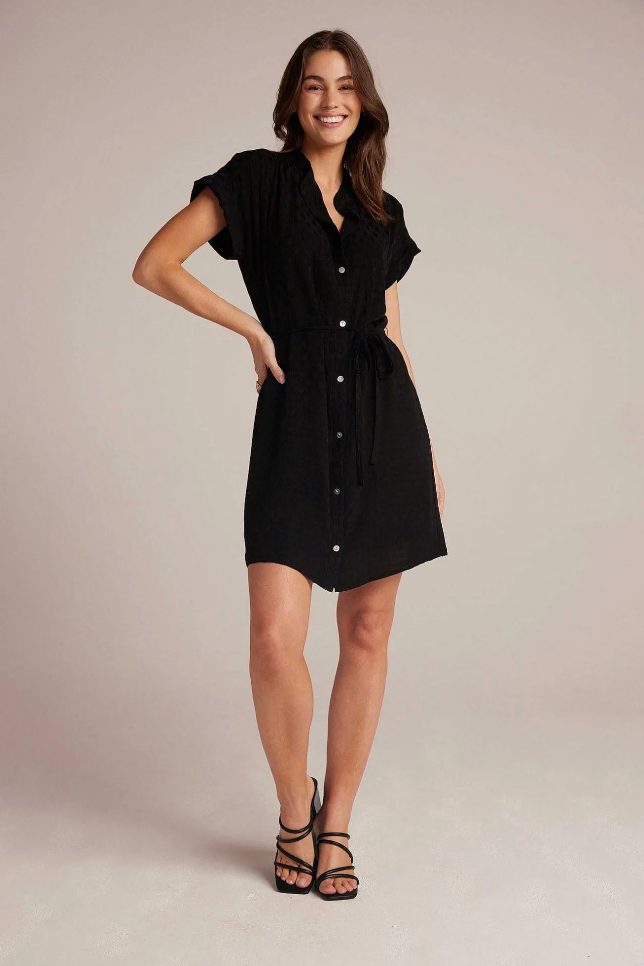 Gesmokte Jurk Met Riem - Zwart>Bella Dahl Flash Sale