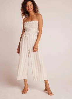 Gesmokte Strapless Jumpsuit - Playa Sand Stripe>Bella Dahl Hot