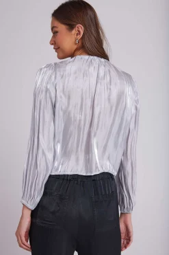 Gesmokte Top Van Vloeibaar Metaal - Zilverglans>Bella Dahl Flash Sale