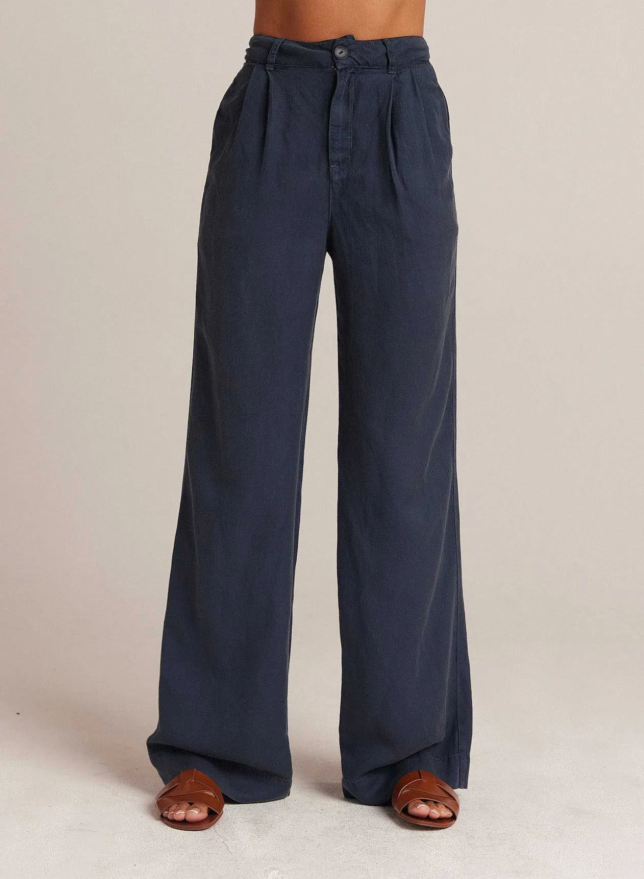 Greta Geplooide Broek Met Wijde Pijpen - Coastal Navy>Bella Dahl Cheap