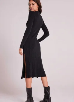 Halflange Gebreide Jurk Met Opstaande Hals - Zwart>Bella Dahl Shop