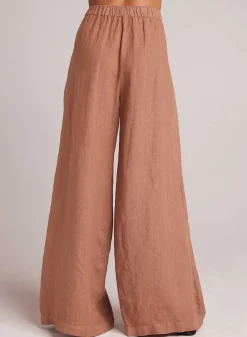 Hoog Getailleerde Linnen Geplooide Broek - Woestijnbruin>Bella Dahl Outlet