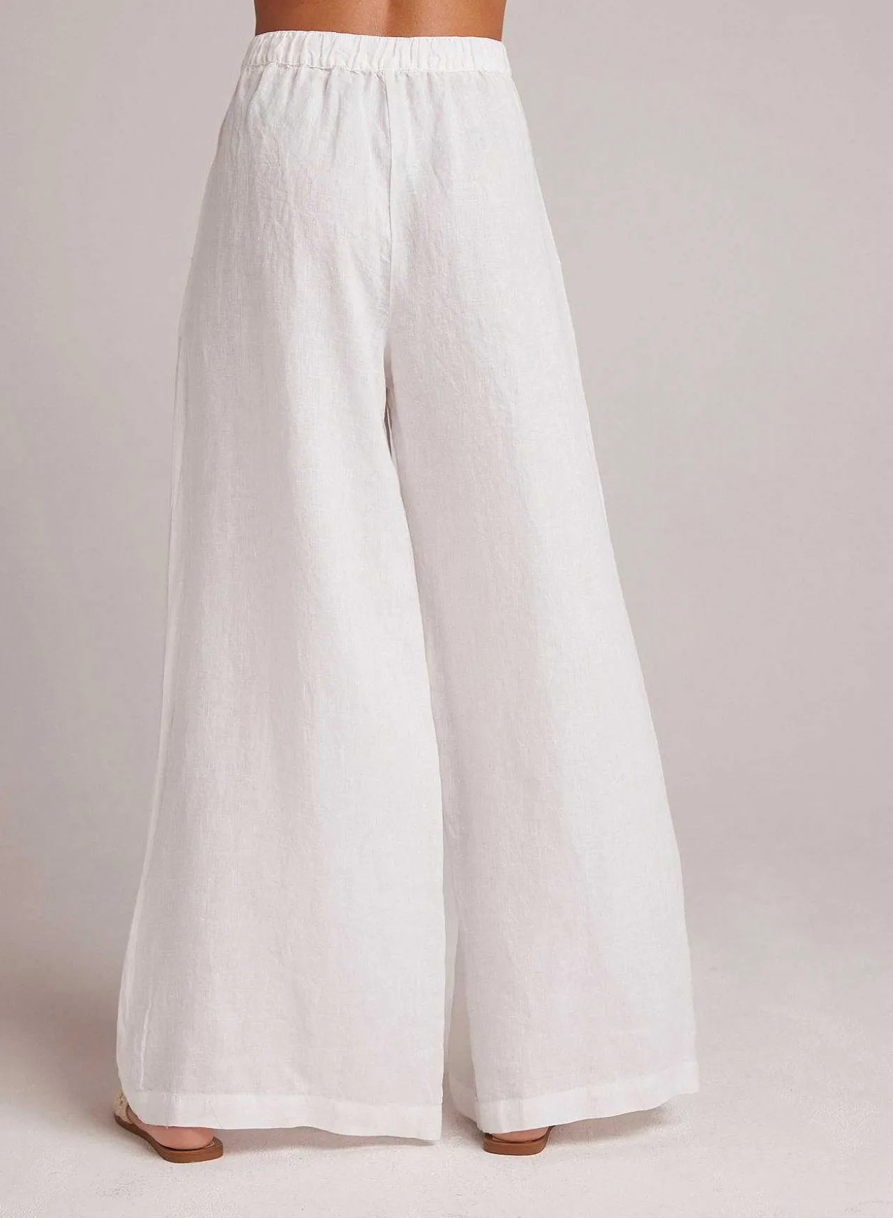 Hoog Getailleerde Linnen Geplooide Broek-Wit>Bella Dahl Best Sale