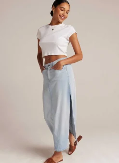 Indigo Rok Met Zijsplitten - Ocean Mist Wash>Bella Dahl Cheap