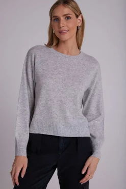 Kasjmier Geribde Trui Met Ronde Hals - Heather Fog>Bella Dahl New