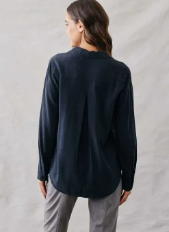 Klassieke Button-Down Met Lange Mouwen - Vintage Zwart>Bella Dahl Outlet