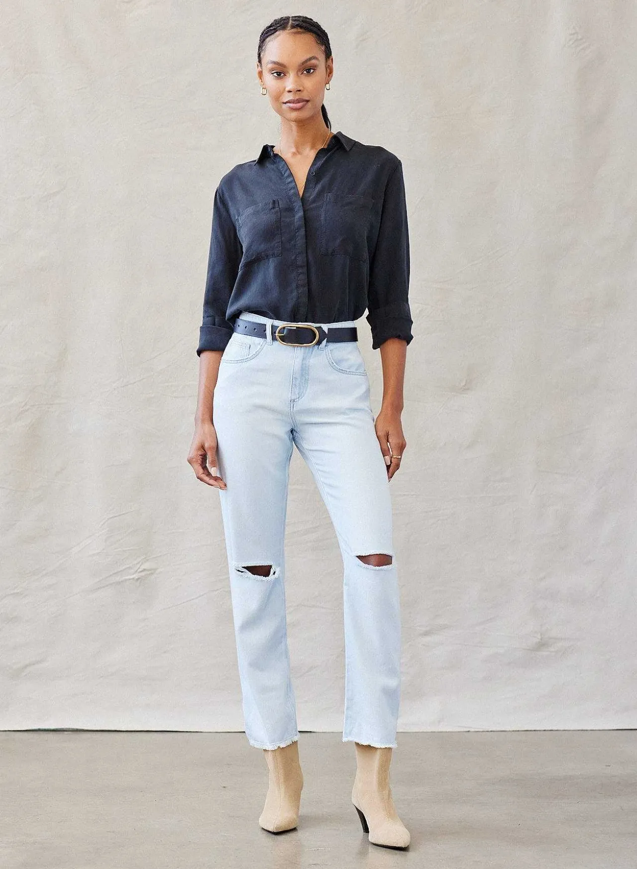 Klassieke Button-Down Met Twee Zakken - Vintage Zwart>Bella Dahl Hot