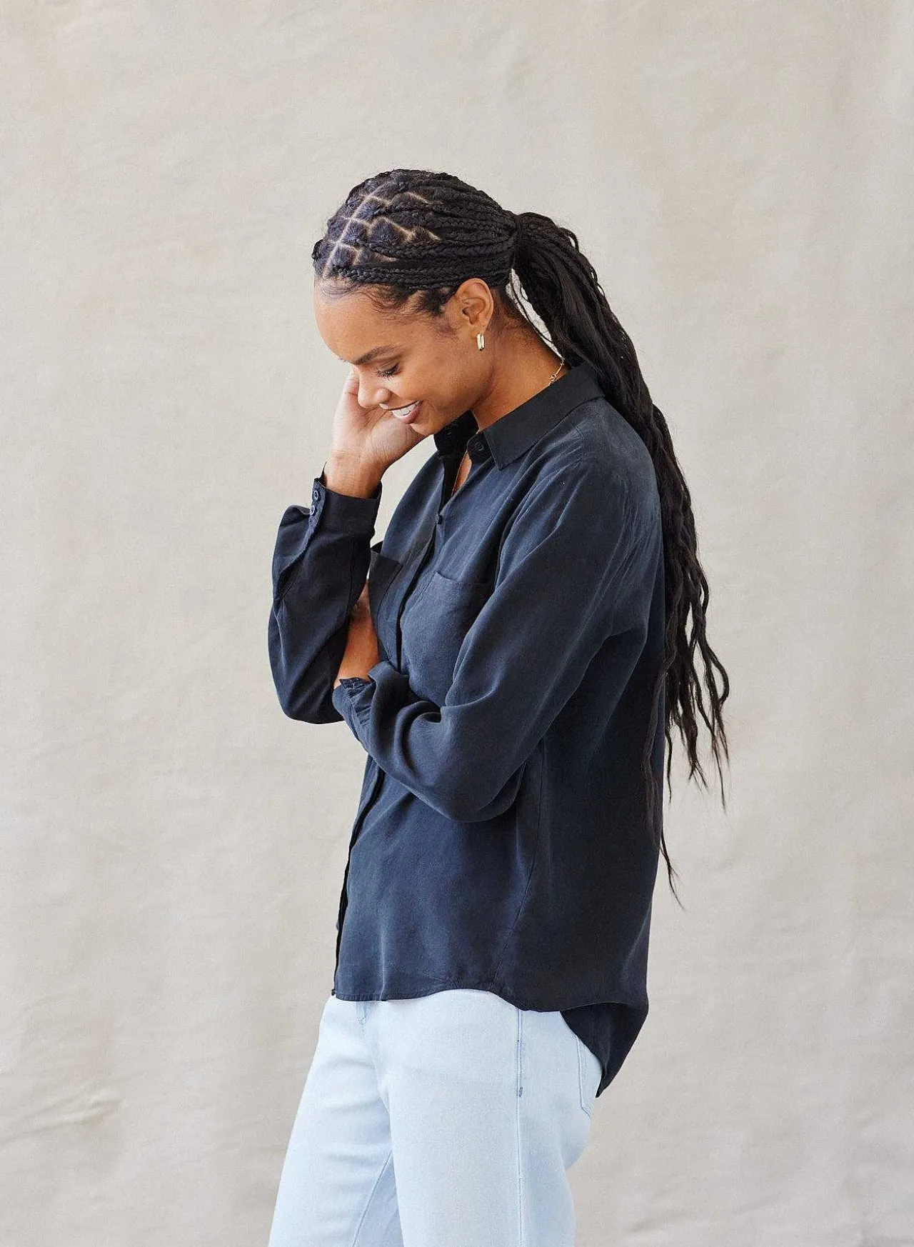 Klassieke Button-Down Met Twee Zakken - Vintage Zwart>Bella Dahl Hot