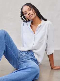 Klassieke Button-Down Met Twee Zakken - Foggy Sky><noscript><img width=