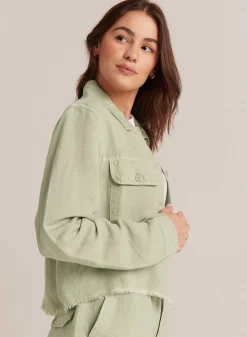 Lily Frayed Hem Jacket - Gedempt Leger>Bella Dahl Sale