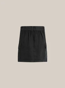 Linnen Cargo Minirok - Zwart>Bella Dahl Hot