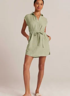 Linnen Overhemdjurk Met Riem - Pale Palm>Bella Dahl Shop
