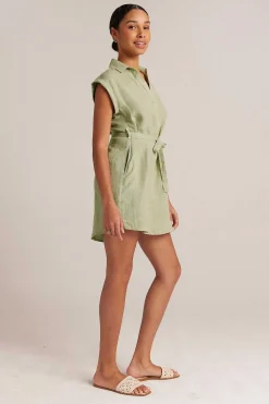 Linnen Overhemdjurk Met Riem - Pale Palm>Bella Dahl Shop