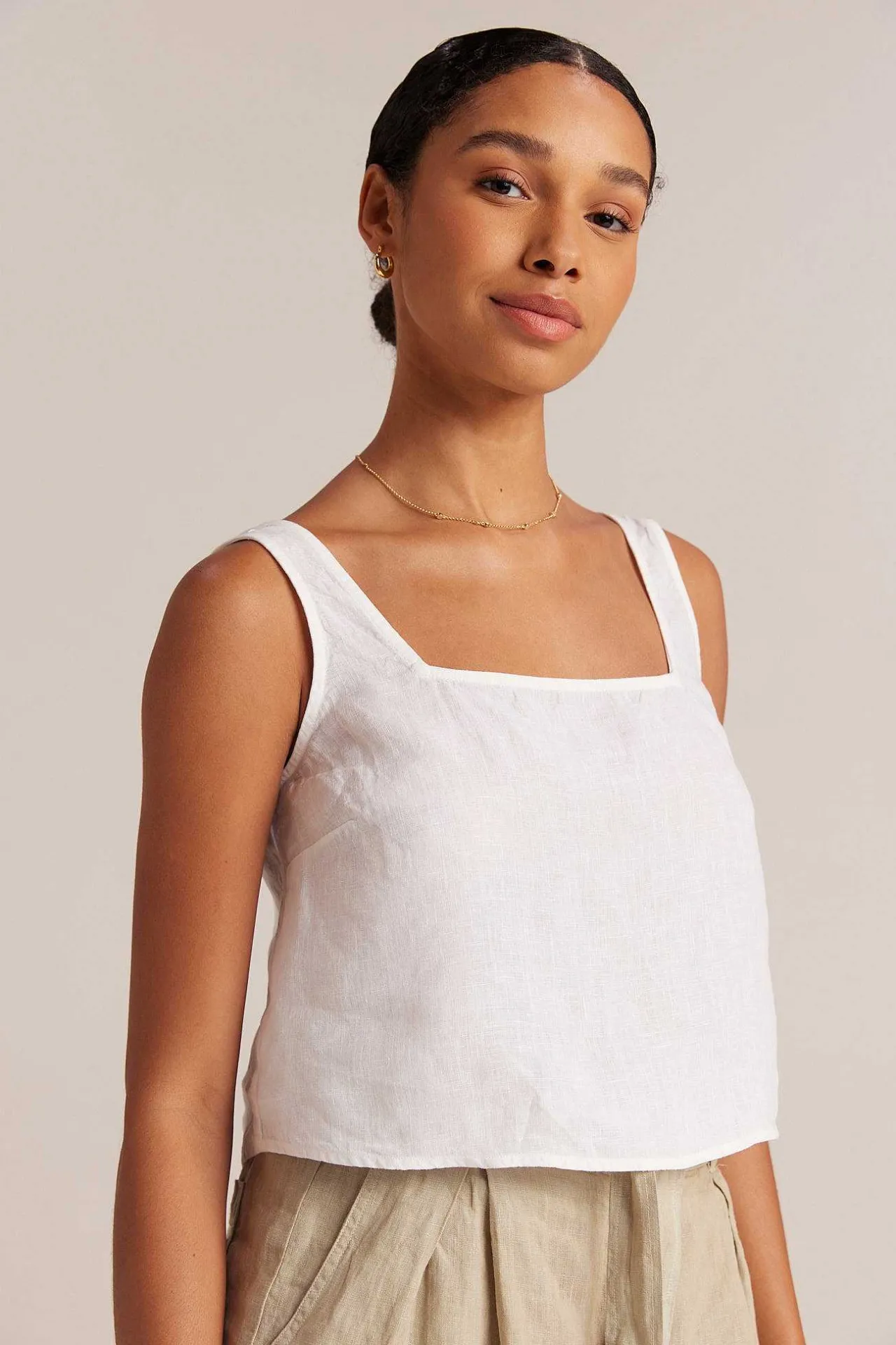 Linnen Tanktop Met Knoopsluiting Op De Rug - Wit>Bella Dahl Cheap