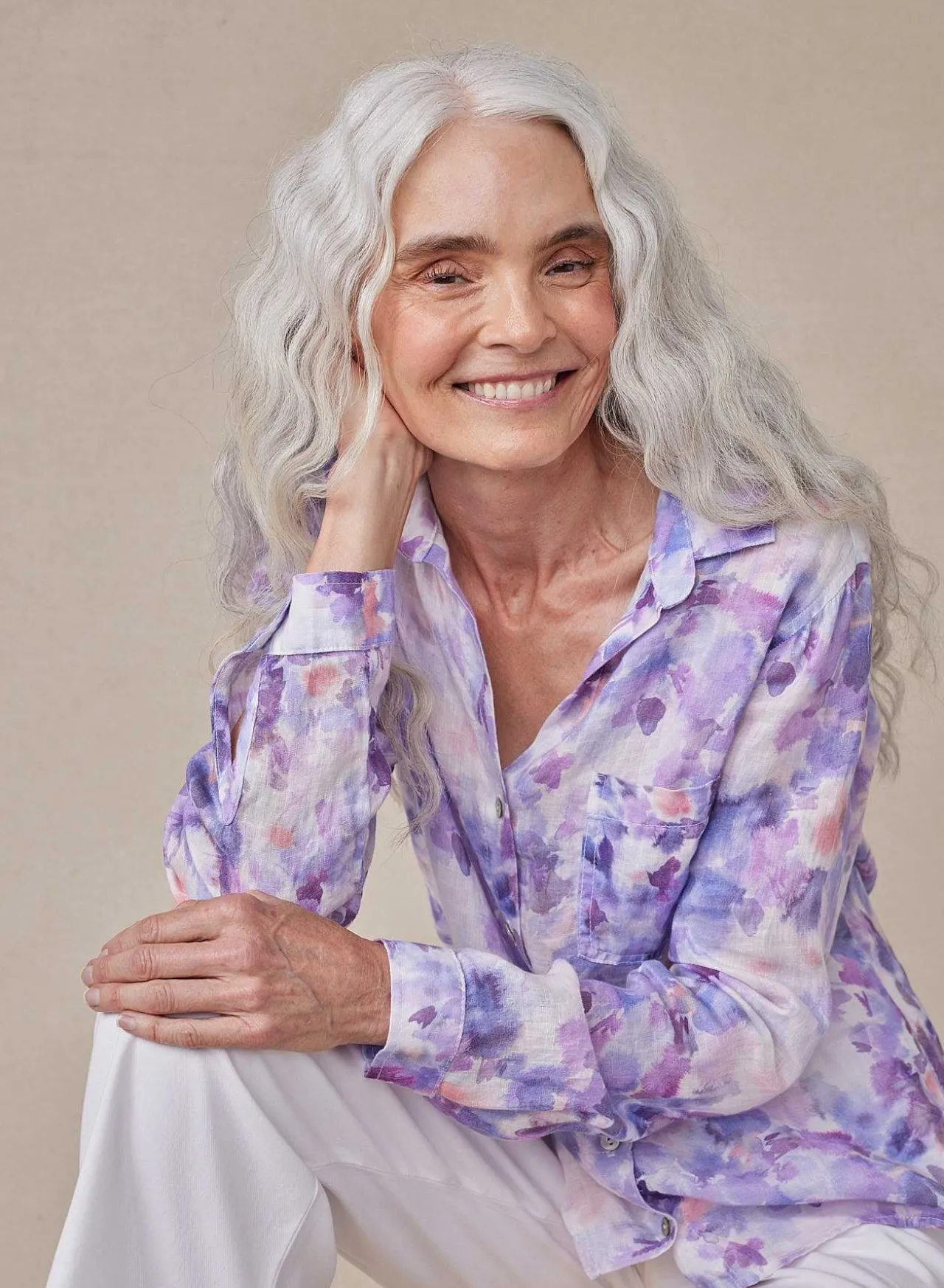 Linnen Zak Met Knoopsluiting - Iris Bloemenprint>Bella Dahl Fashion