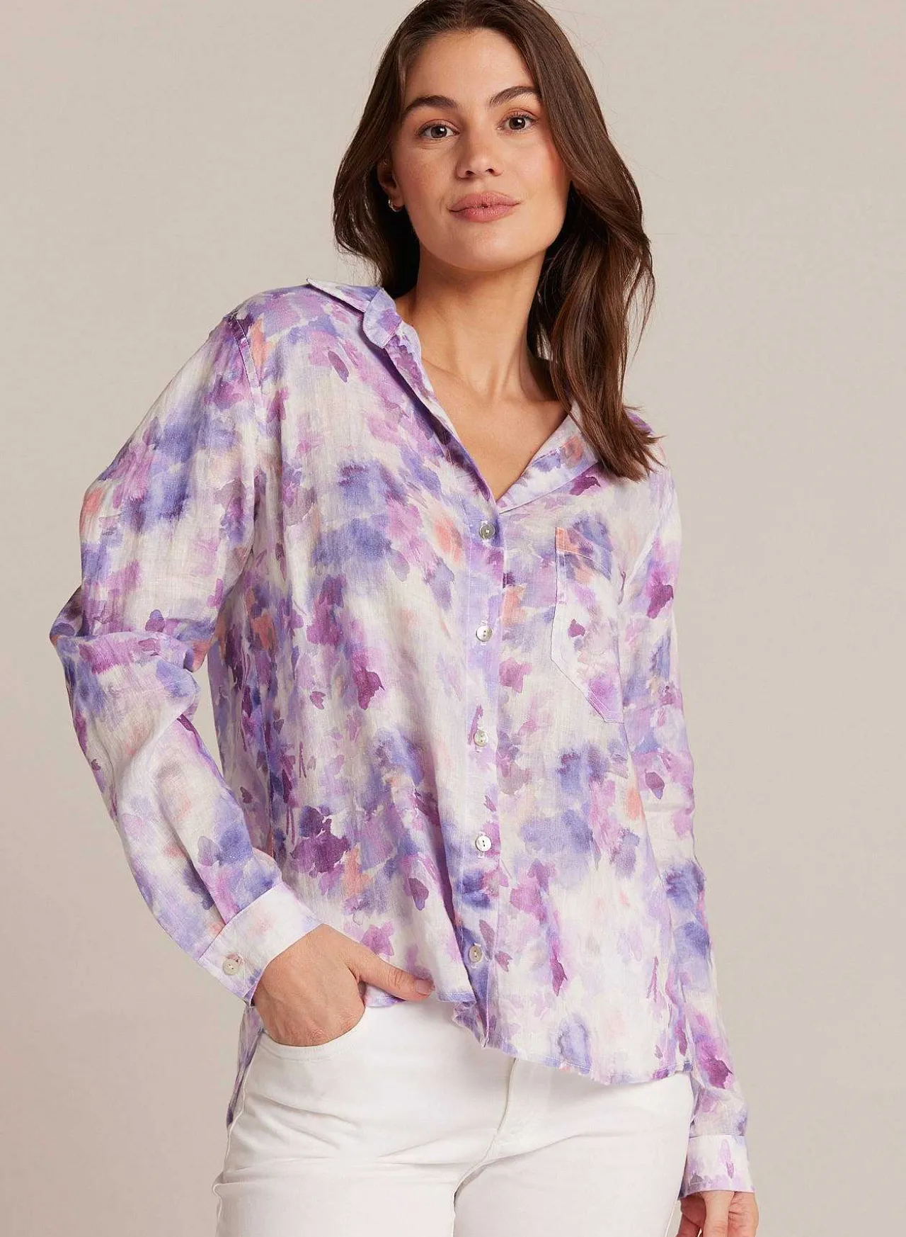 Linnen Zak Met Knoopsluiting - Iris Bloemenprint>Bella Dahl Fashion