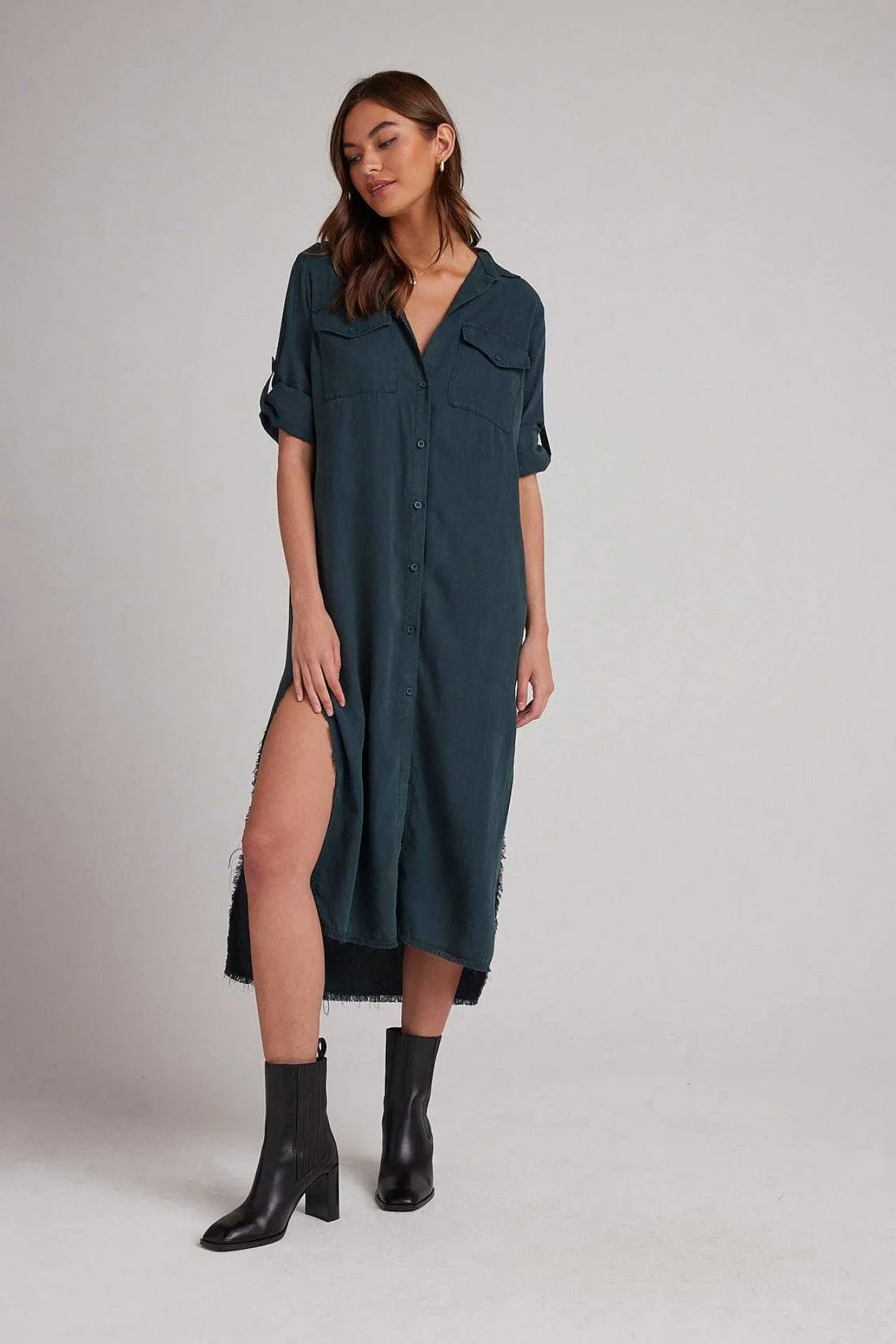 Maxi-Shirtjurk - Jade Night>Bella Dahl Fashion