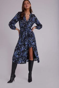 Midi-Jurk Met Halve Knoopsluiting - Frosted Bloemenprint><noscript><img width=