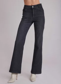 Milla Vintage Flare Jean - Zilverkleurige Stalen Wassing><noscript><img width=