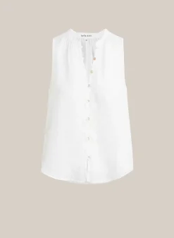 Mouwloze Blouse Met Gesmokte Schouder - Wit>Bella Dahl Cheap