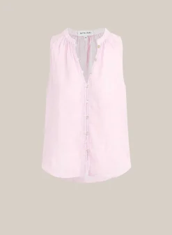 Mouwloze Gesmokte Schouderblouse - Lichte Orchidee>Bella Dahl Hot