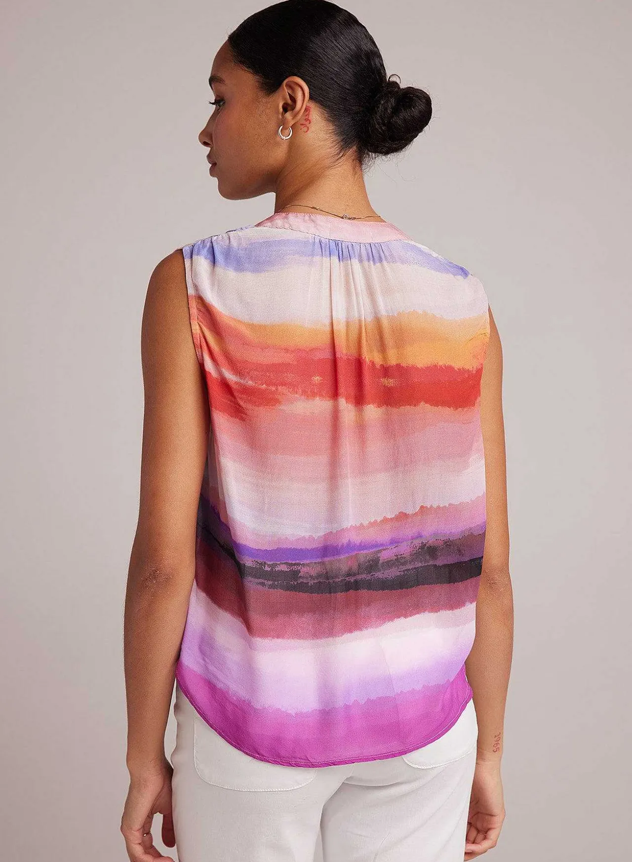 Mouwloze Gesmokte Trui - Canyon-Streepprint>Bella Dahl Hot