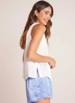 Mouwloze Kraag Met Inkeping En Knoopsluiting - Wit><noscript><img width=